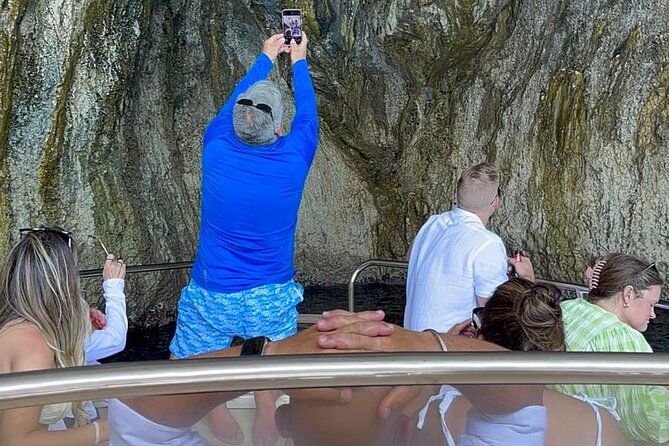 All-Inclusive Capri Boat Tour with City Visit from Positano - Punta Ventroso breaks: swimming, snacks, prosecco, and music