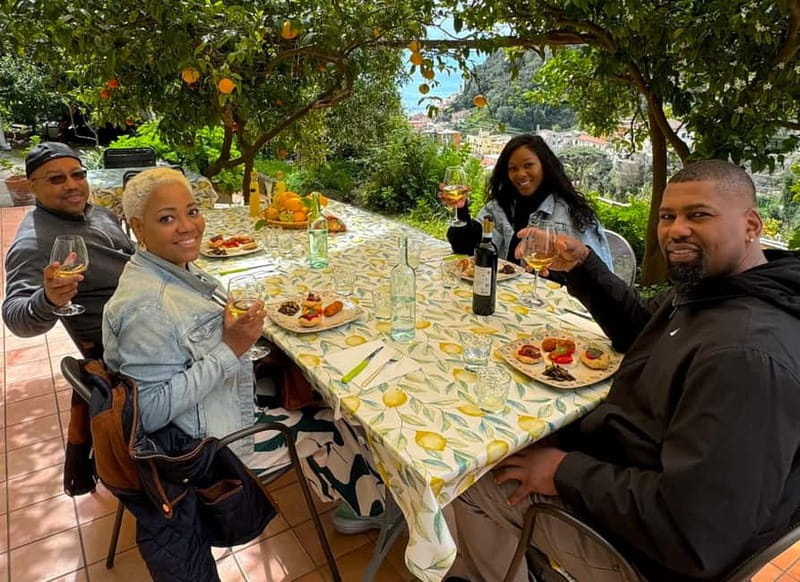 Amalfi Organic Lemon Tour & Wine Tasting + Dinner or Lunch - Wine tasting with real food pairing, not just sipping