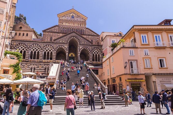 Amalfi, Positano and Ravello: Boat Tour from Naples - Cruising the Gulf of Naples toward Sorrento, with Vesuvius in view