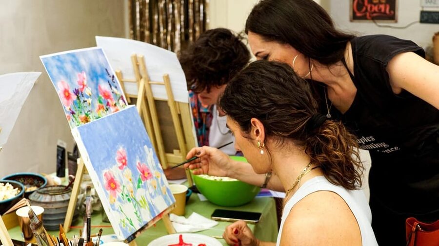 Art Workshop in Naples city centre with Aperitif - What You’re Painting: Naples as the Main Character
