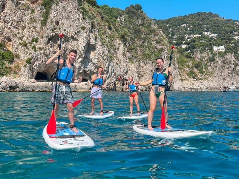 Capri: Caves and Beaches Paddle Board Tour. Photos included - Safety Briefing and Getting Set Up for the Sea