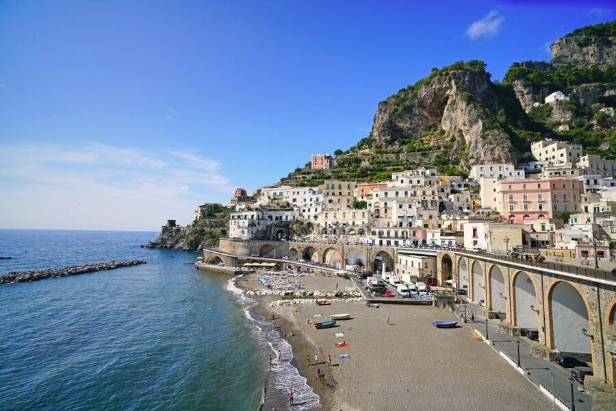 From Amalfi: 7H Amalfi Coast - Group Tour by boat - Praiano and La Gavitella: optional lunch with sea views