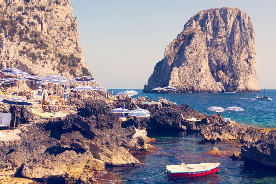 From Amalfi: Li Galli Islands and Capri Full-Day Boat Tour - Punta Campanella Marine Protected Area, the first swim stop