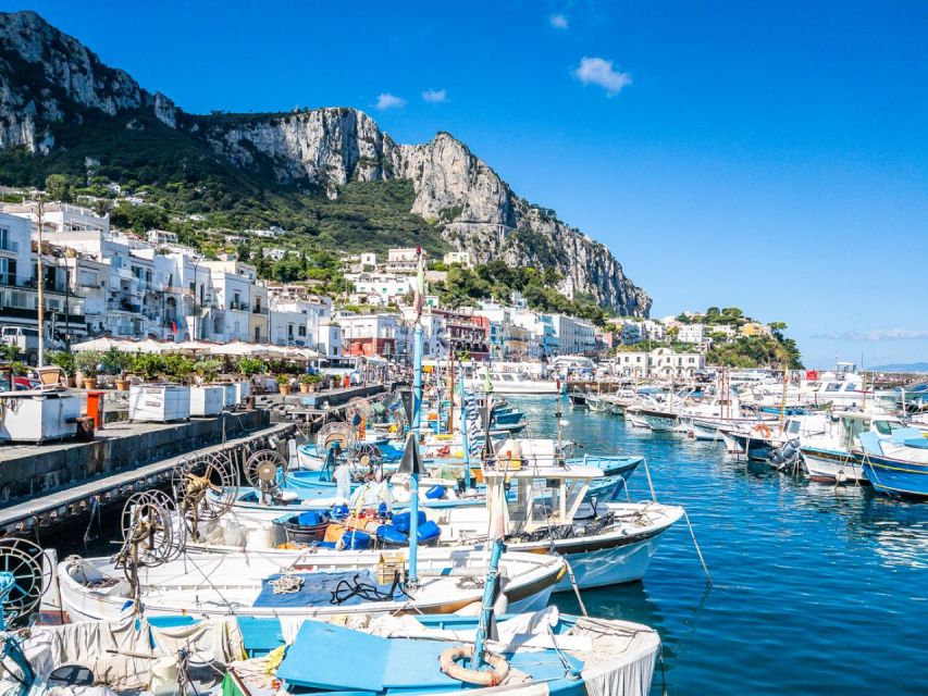 From Naples: Capri, Anacapri, and Blue Grotto Full-Day Trip - Getting around Capri: shuttle bus timing plus guide-led highlights