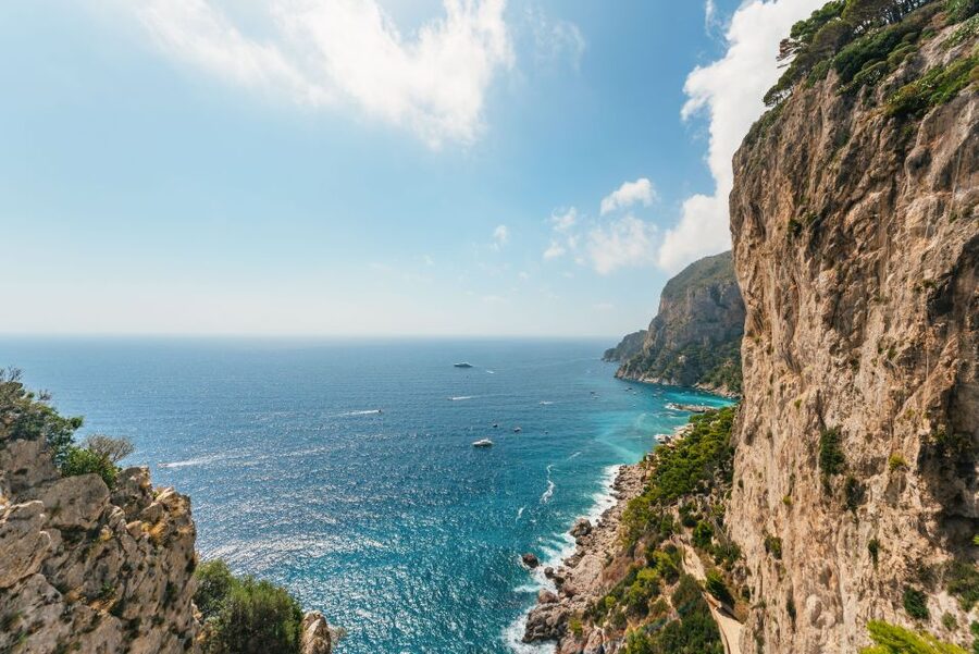 From Naples: Gulf of Naples & Capri Sightseeing Boat Tour - Capri from the boat, sea caves and rock landmarks in sequence