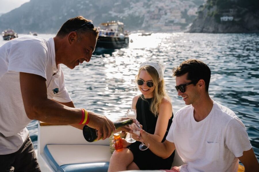 From Positano: Amalfi Coast Sunset Cruise - Group Tour - Sunset along the Amalfi Coast: prosecco, snacks, and that last light