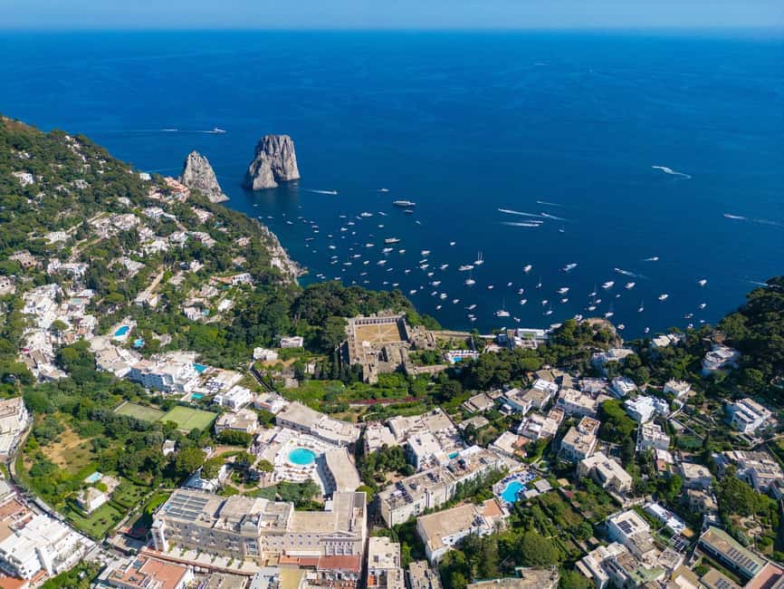 From Positano: Day trip to Capri - Group Tour by boat - Swim Break Off Capri, Plus Towels and Drinks to Reset