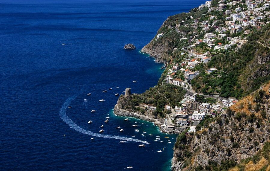 From Positano/Praiano: Amalfi Coast Speedboat Tour - Your Romar Antilla 585 boat, towels, and life jacket reality check