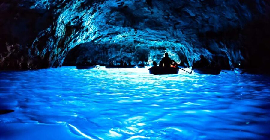 From Sorrento: Day Trip to Capri & Anacapri with Blue Grotto - Blue Grotto on Capri: steps, the boat entry, and weather realities