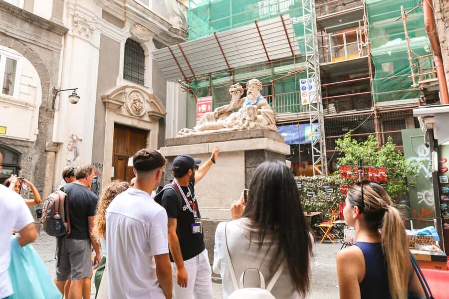 Naples: Culture & Street Food with a Local Guide - Piazza del Gesù Nuovo and Teatro San Carlo on the way to the big square