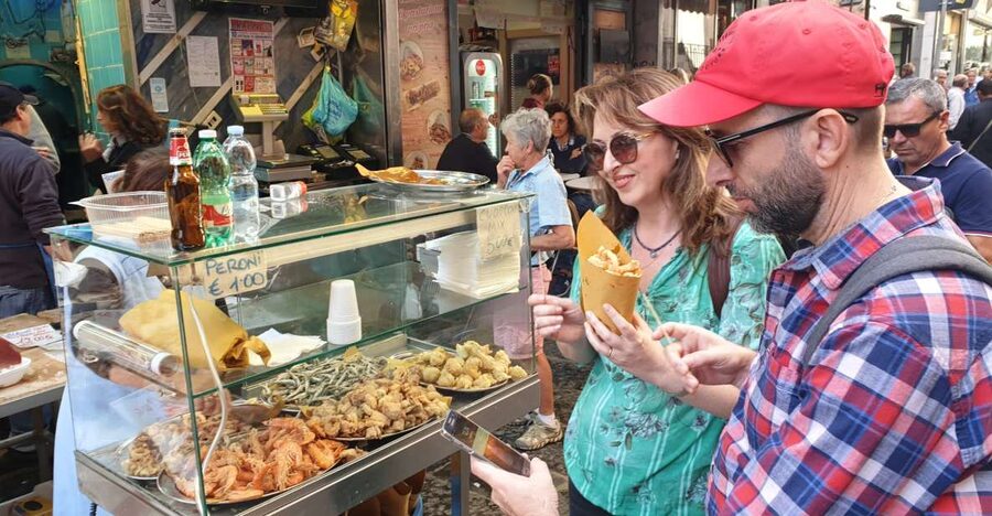 Naples: Food Tour with Davide - The snack opener: eggplant, artichoke, zucchini, and other Neapolitan veg