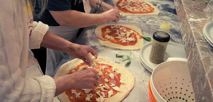 Pizza lesson - The Menu After You Bake: Bruschetta, Wine, Lemon Sorbet, and Pizza Chef Cred