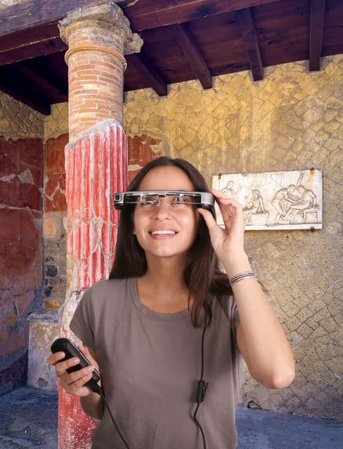 Pompeii: AR Glasses Augmented Reality Tour - Getting fitted and learning the controls before the walk