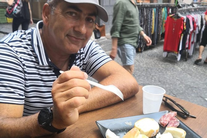 Street food in Naples with 6 Stops and Limoncello - Stop 5: Cuoppo di mare at Pescheria Azzurra, fried seafood in a paper cone